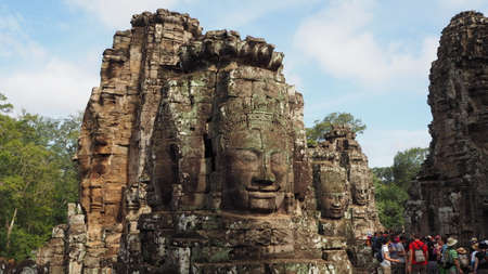 Cambodia Siem Reapï¼July 24, 2016: Ancient architecture and natural scenery in Angkor Wat Cambodia. Photo taken in the Angkor Thom area. (Royal palace, Ta Prom, Bayon, Phnom Bakheng)のeditorial素材