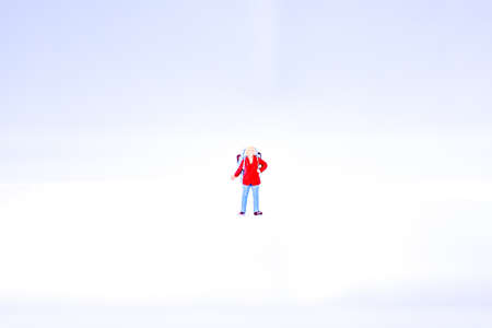 miniature of a woman traveler with a white backgroundの写真素材