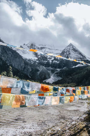 The scenery of Daocheng Yading in the Sichuan-Tibetan Plateau region of Ganzi, Chinaの写真素材
