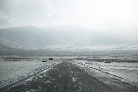 Plateau snow road