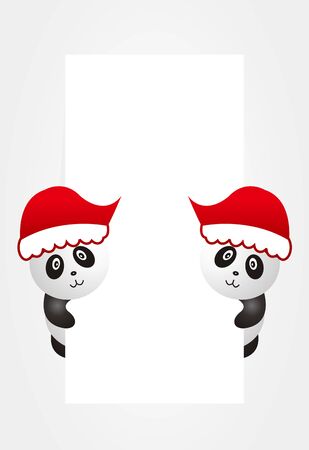 Christmas Panda Backgroundのイラスト素材