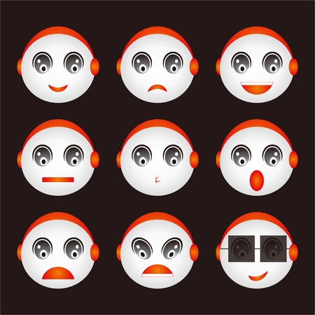 Face design collectionのイラスト素材