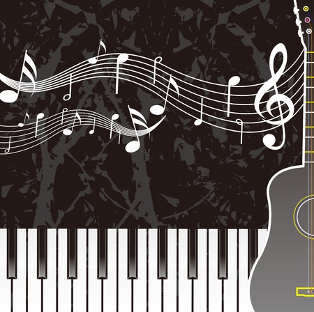Piano sheet music guitarのイラスト素材