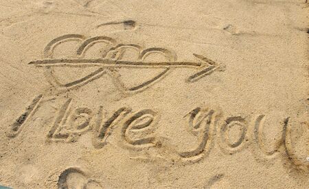 Love in the sandの写真素材