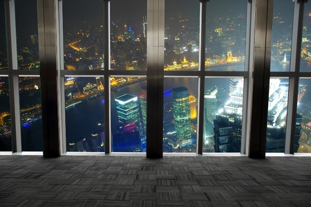 Shanghai scenery looking out the windowの写真素材