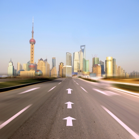 Leading to the highway of the futureの写真素材