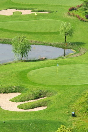 Golf courses and lakesの写真素材