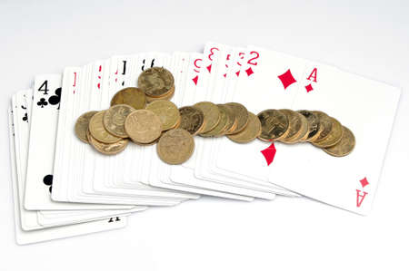 Poker and money coinsの写真素材