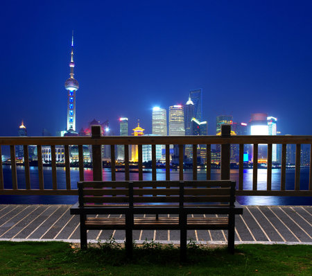 Shanghai skyline at night