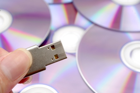 cd and flash diskの写真素材