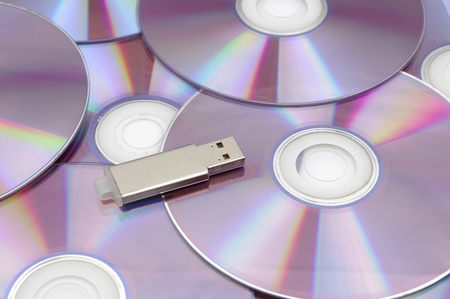 cd and flash diskの写真素材