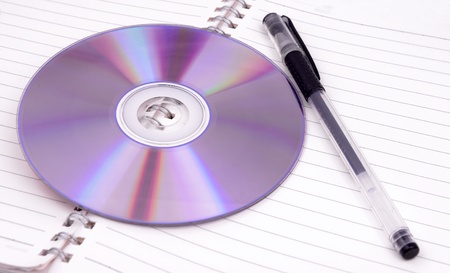 CD, pen and bookの写真素材