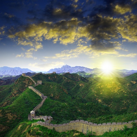 Sunset China Great Wall Sunshineの写真素材