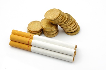 Cigarettes and moneyの写真素材