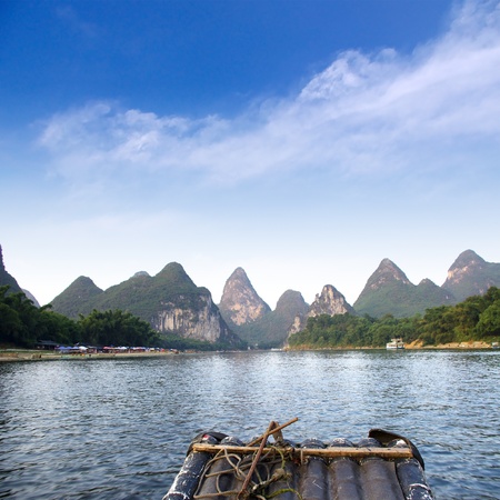 China Guilin landscape raftの写真素材