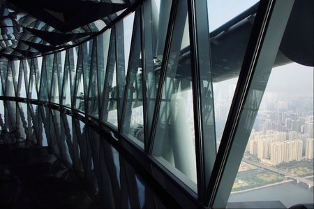 Aerial glass corridorのeditorial素材
