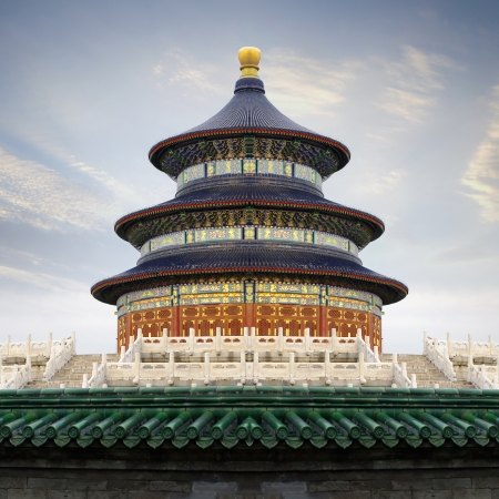Sunset Temple of Heavenの写真素材