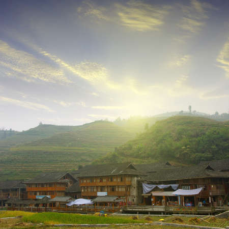 Terraced buildings guilinのeditorial素材