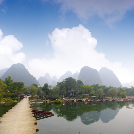 China Guilin landscape raftの写真素材