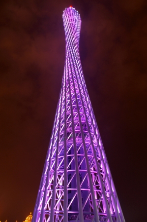 GUANGZHOU-OCT 19  Canton - Guangzhou TV Tower, 19 October 2012, in Guangzhou, China Tower , tallest tower in the world,のeditorial素材