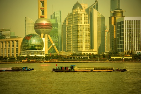 Shanghai skylineのeditorial素材