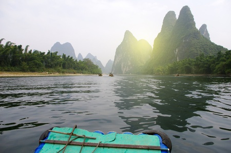China Guilin Yangshuo raftingの写真素材