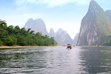 China Guilin Yangshuo raftingの写真素材