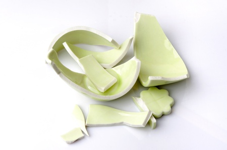 Broken ceramic piecesの写真素材