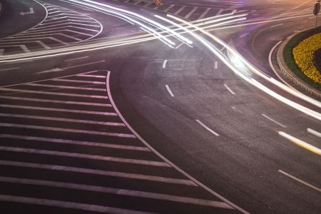 Night car speed blur backgroundの写真素材