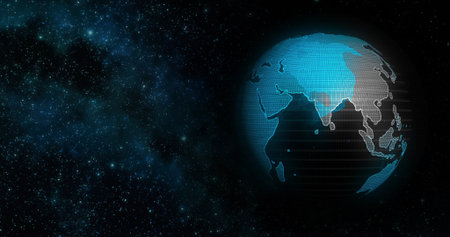 Visible Earth Blue Marble Digital Clouds Earth rotating animation social future technology abstract...