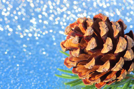 Christmas decoration with pineconesの写真素材