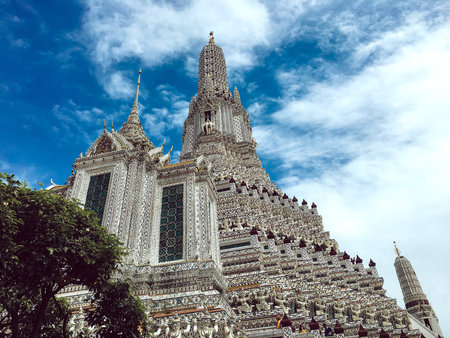 Blue sky with Arun temple