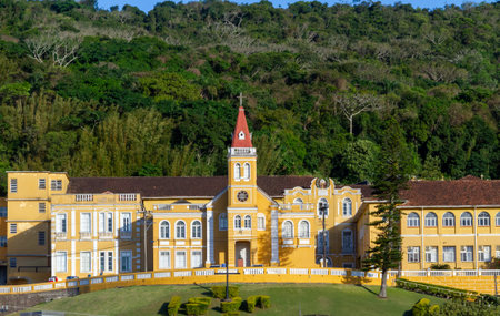 Photo of the Hospital Imperial de Caridade, in FlorianÃ³polis, Santa Catarina, Brazil. Photo taken on October 2024, frontal view.の写真素材