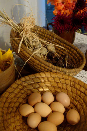 Still life with eggsの写真素材
