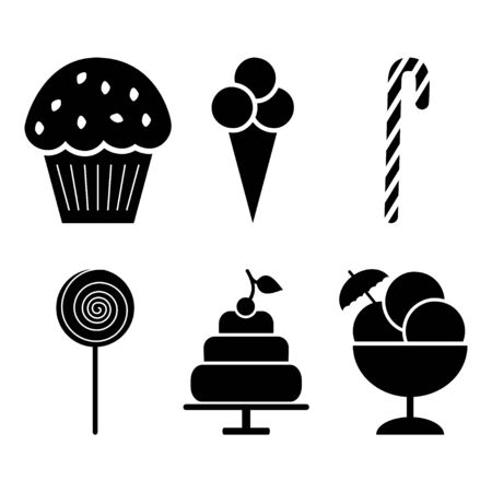 Set of Vector Sweets Icon for your design and printingのイラスト素材