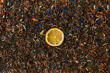 Tea with love. three marmalade hearts on the driedの写真素材