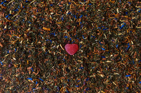 Tea with love. three marmalade hearts on the driedの写真素材