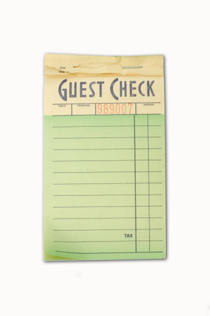 a restaurant order pad isolated on white