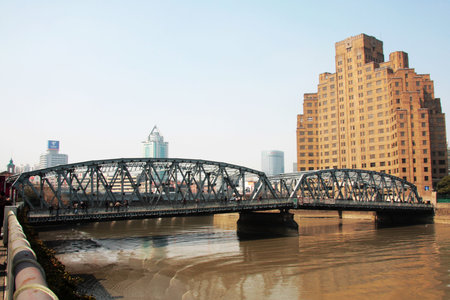 baidu bridge in shanghaiの写真素材