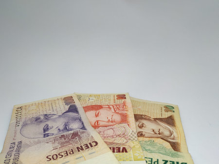different shots delivering money and Argentine coins