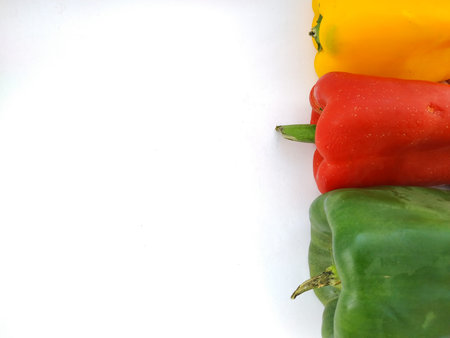 3 red yellow and green peppers