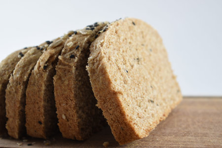 front views of a sliced â€‹â€‹homemade bread