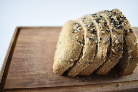 front views of a sliced â€‹â€‹homemade bread