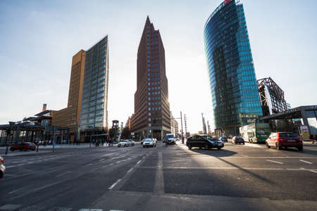 BERLIN, GERMANY - skyline of the financial district with Potsdamer Platz in Berlin, Germanyのeditorial素材