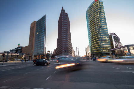 BERLIN, GERMANY - skyline of the financial district with Potsdamer Platz in Berlin, Germanyのeditorial素材