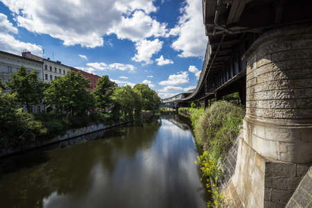 Kreuzberg is one of the best-known areas of Berlin. The Landwehr Canal is a 10.7-kilometre long canal parallel to the Spree river in Berlin.のeditorial素材