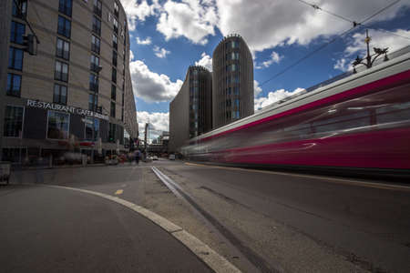 BERLIN, GERMANY - Street view on the Spreedreieck office building in Berlin cityのeditorial素材