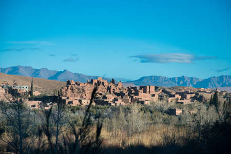 Abandoned little town in Morocco, at the feet of the Atlas mountainsの写真素材