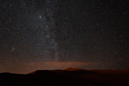 Sky full of stars in the Sahara at night
