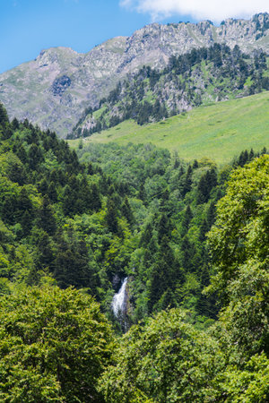 Huge and beautiful Pyrenees landscape during summerの写真素材